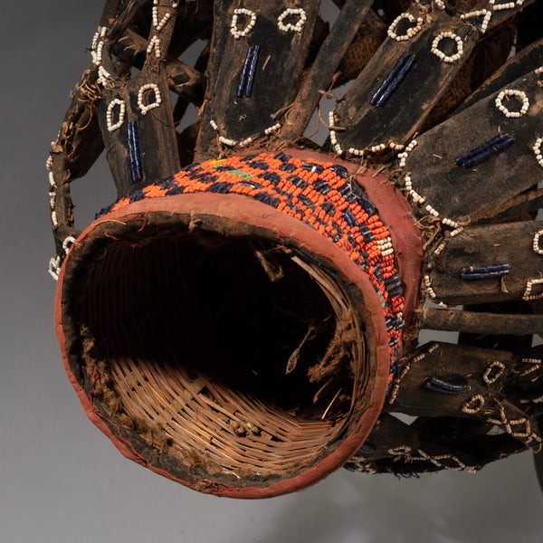 A MASSIVE HEADDRESS FROM THE BAMILEKE TRIBE OF CAMEROON W.AFRICA ( No 1018)