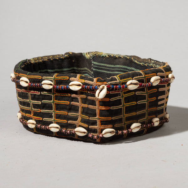 A HAND EMBROIDERED HAT FROM WAADABE TRIBE OF THE SAHARA, NIGER ( No 1196)